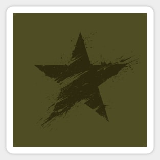 Painted Star - Army Green Sticker